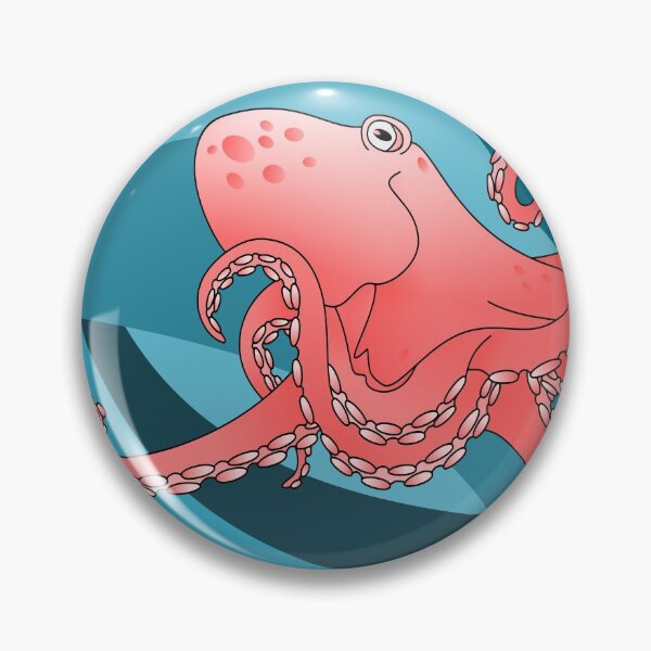 Item preview, Smiling Octopus in the Blue Ocean designed and sold by piedaydesigns.