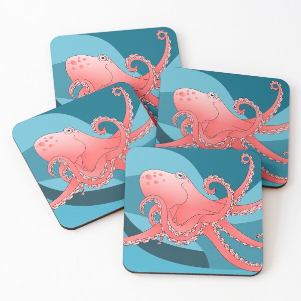 Item preview, Smiling Octopus in the Blue Ocean designed and sold by piedaydesigns.