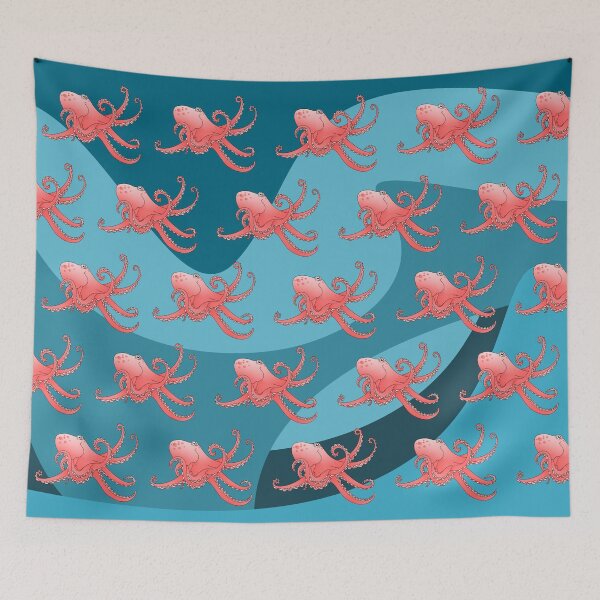 Item preview, Smiling Octopus in the Blue Ocean designed and sold by piedaydesigns.