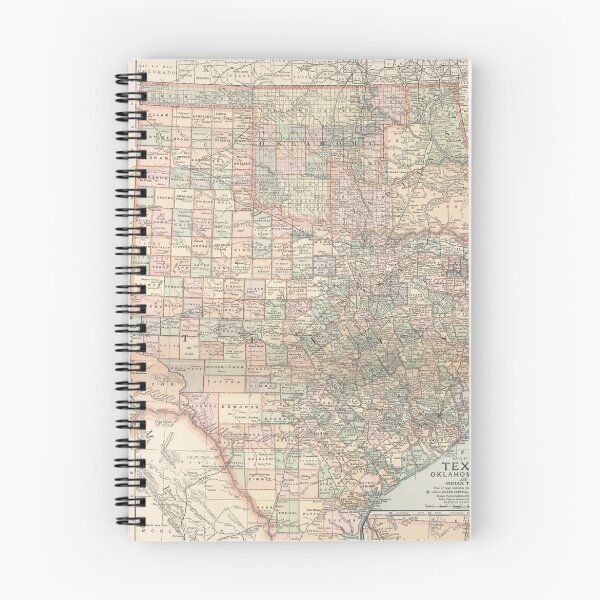 Item preview, Vintage Map of Texas and Oklahoma (1891) designed and sold by BravuraMedia.