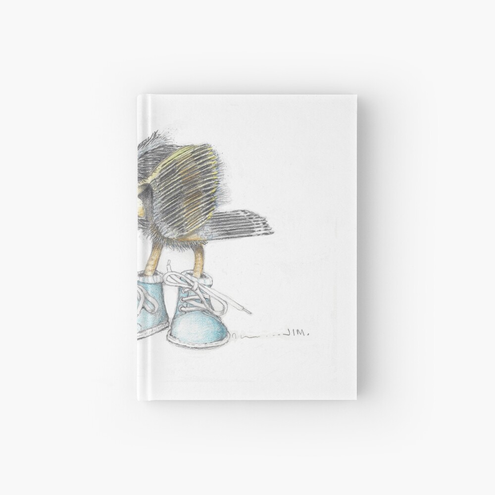 Baby blue heron in baby boots Hardcover Journal
