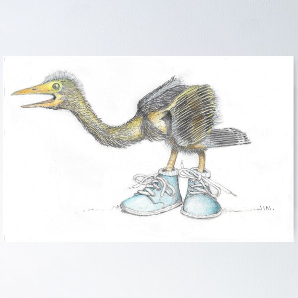 Item preview, Baby blue heron in baby boots designed and sold by JimsBirds.