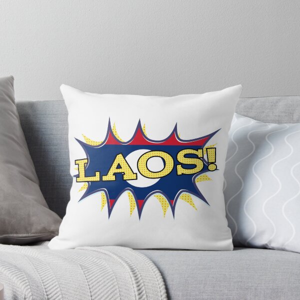 Item preview, The flag of Laos KAPOW starburst  designed and sold by piedaydesigns.