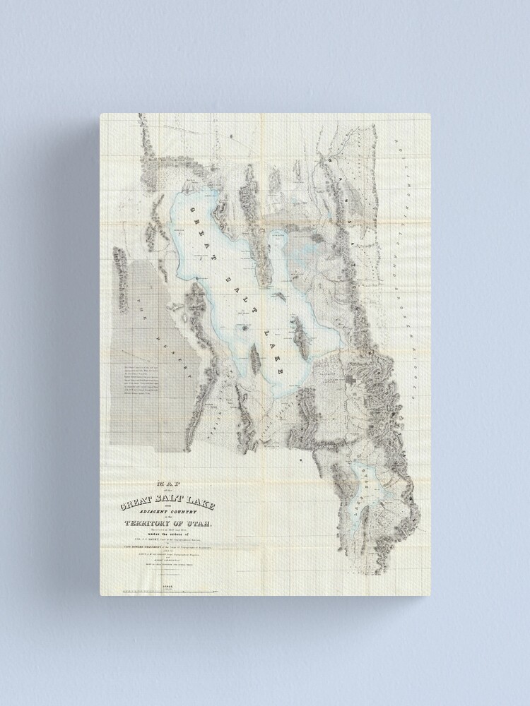 Alternate view of Vintage Map of The Great Salt Lake (1852) Canvas Print