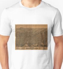 Vintage Pictorial Map of New Haven CT (1879) Unisex T-Shirt