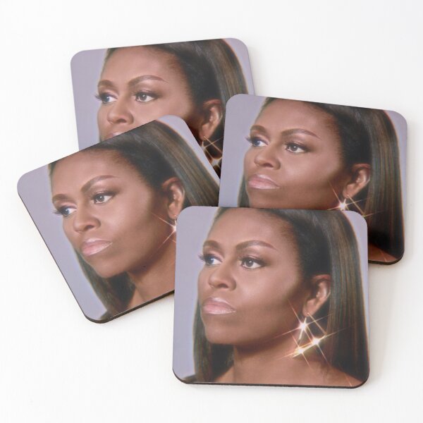 michelle obama 90s version Coasters (Set of 4)