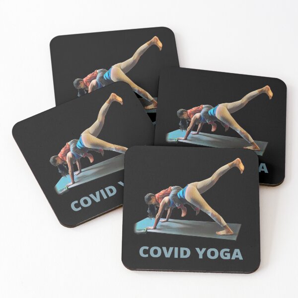 Item preview, COVID Yoga - Light Blue designed and sold by ryanwfraser.