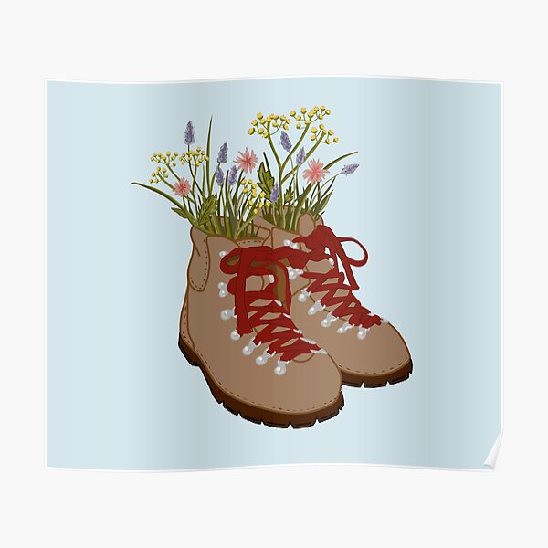 Wildflower Hiking Boots  Poster