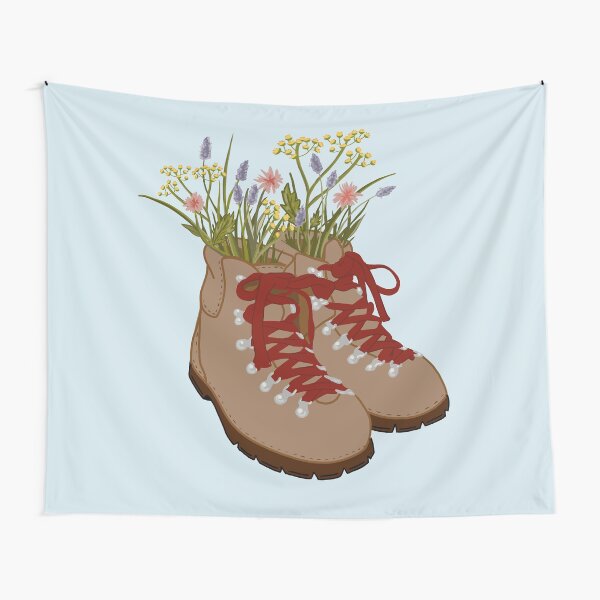 Wildflower Hiking Boots Tapestry