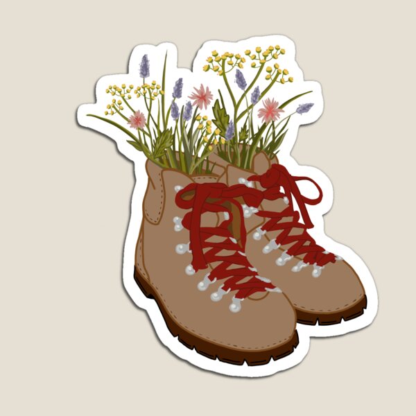 Wildflower Hiking Boots  Magnet