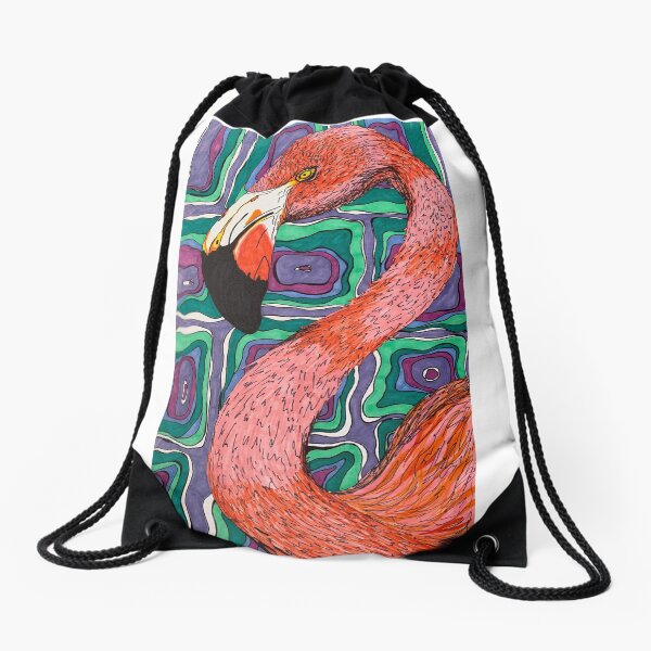 Flamingo Drawstring Bag