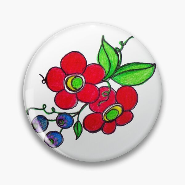 Item preview, Flowers and Blueberries designed and sold by Nalinne Jones.