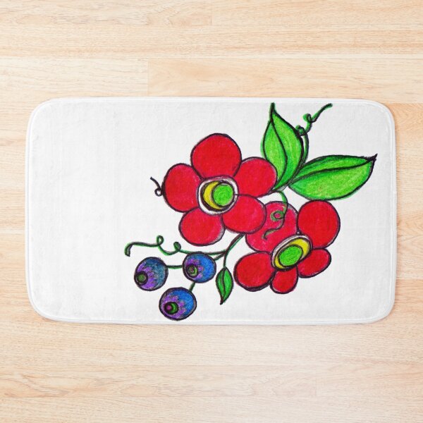 Item preview, Flowers and Blueberries designed and sold by Nalinne Jones.
