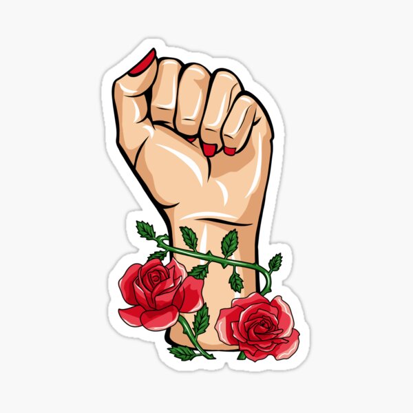 “Feminist Fist!” Sticker for Sale by oliviaossege | Redbubble