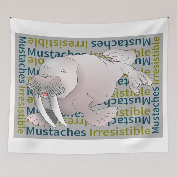 Item preview, Cartoon Walrus  | Mustaches Irresistible designed and sold by piedaydesigns.