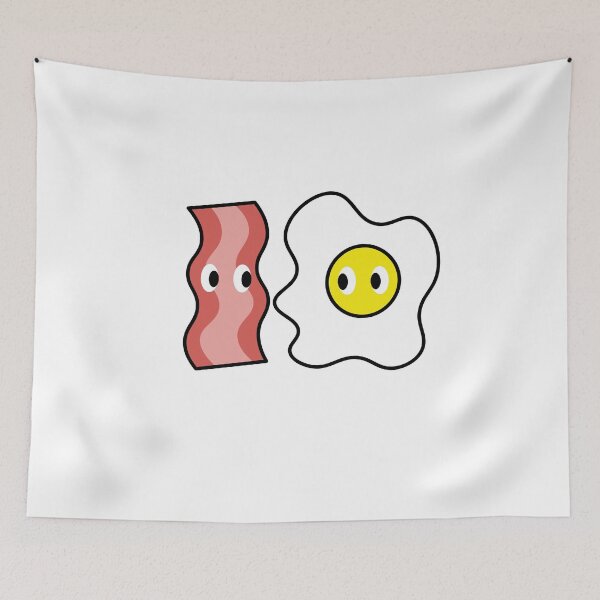 Item preview, Kawaii Bacon and Egg Cute Breakfast Friends Design designed and sold by mariekawaii.