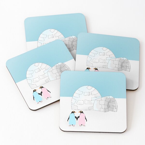Artikelvorschau, Pastel Penguins and Igloo entworfen und verkauft von piedaydesigns.