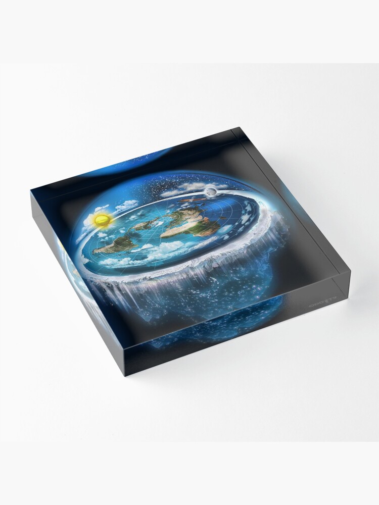 Alternate view of Flat Earth with Dome Art Acrylic Block