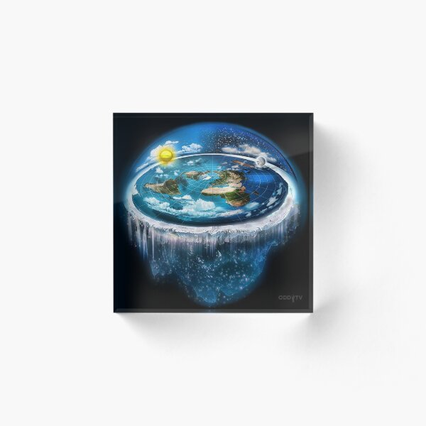 Flat Earth with Dome Art Acrylic Block