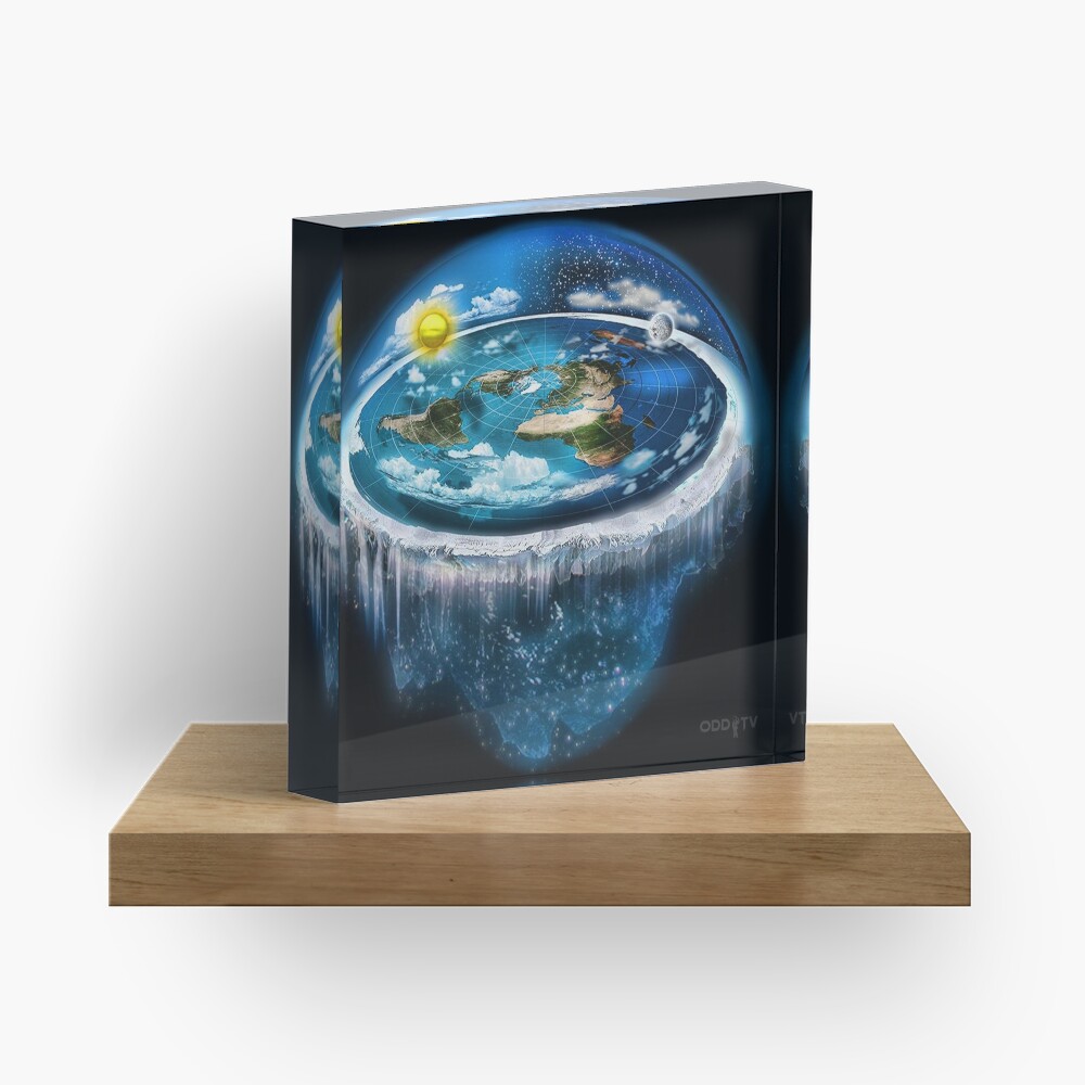 Flat Earth with Dome Art Acrylic Block