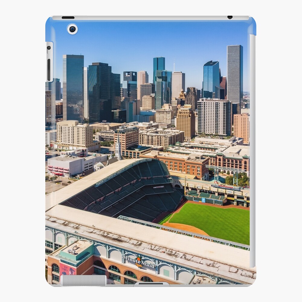 Houston Skyline lit up at night with Minute Maid Park Poster for