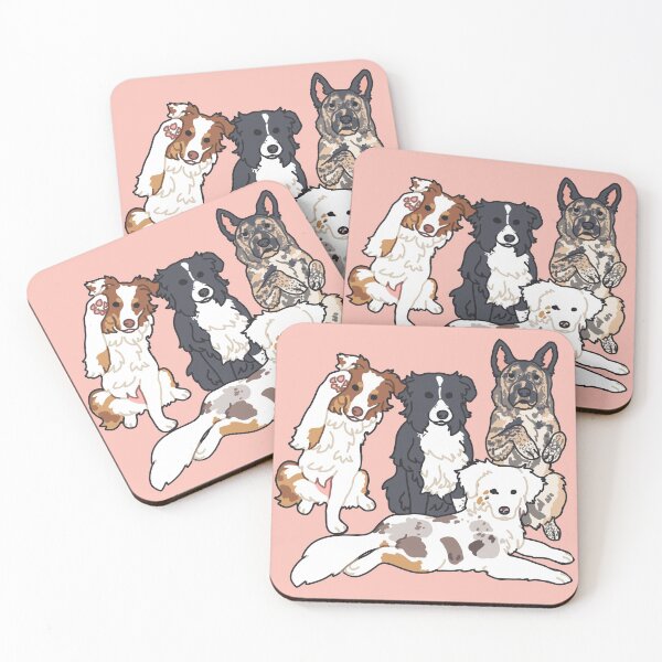 Item preview, Shepherd dogs posing for their family portrait  designed and sold by Ivy Fox Illustration.