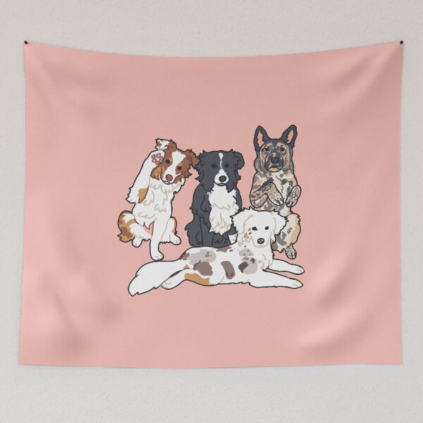 Item preview, Shepherd dogs posing for their family portrait  designed and sold by Ivy Fox Illustration.