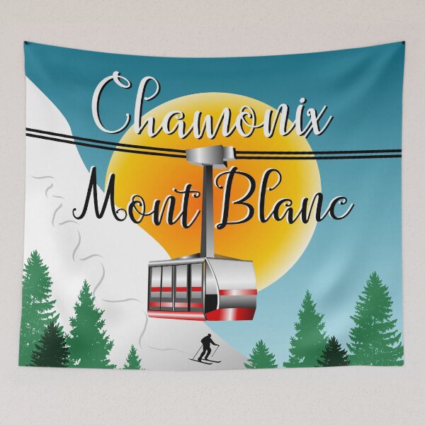 Item preview, Chamonix Mont Blanc Travel Poster designed and sold by ekpatterns.