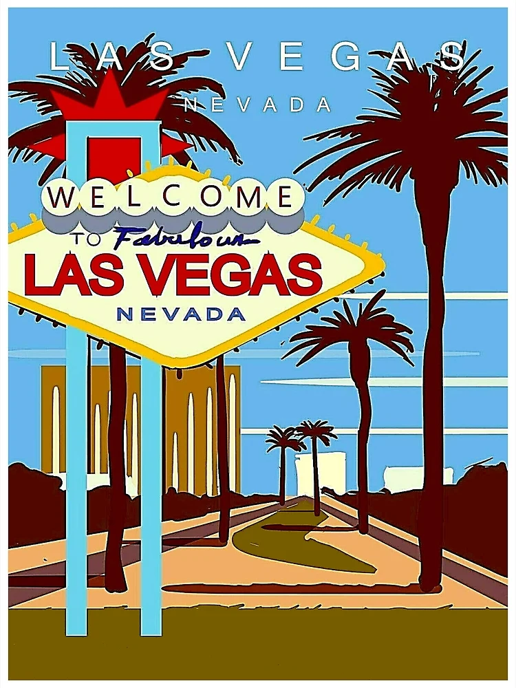 Las Vegas, Travel, Vintage Poster Shower Curtain