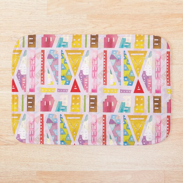 Item preview, Abstract geometric modern colorful watercolor city  designed and sold by CrisBanana.