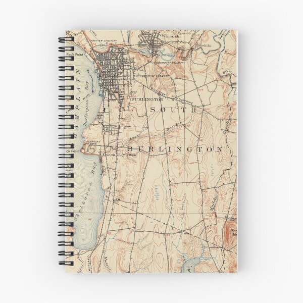 Artikelvorschau, Jahrgang Burlington Vermont Topographische Karte (1904) entworfen und verkauft von BravuraMedia.