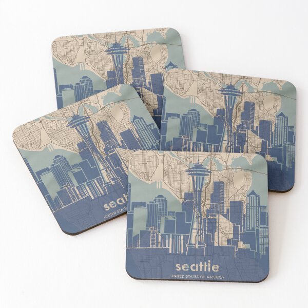 Item preview, Map + Silhouette | Seattle designed and sold by CPTVDesign.