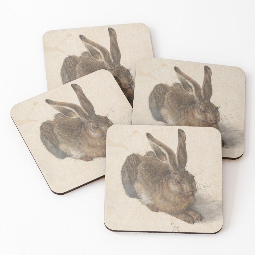 Young Hare by Albrecht Dürer Coasters (Set of 4)