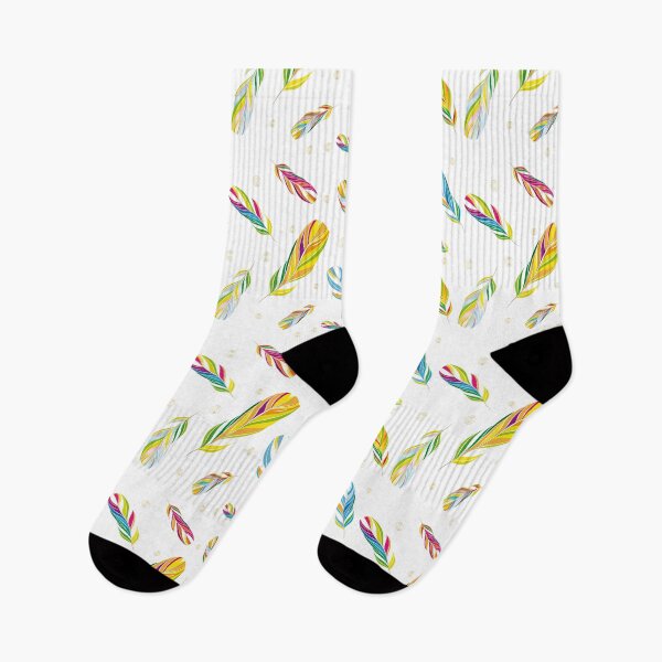 Item preview, colorful feathers with gold outer lines and patterns designed and sold by Kisho.