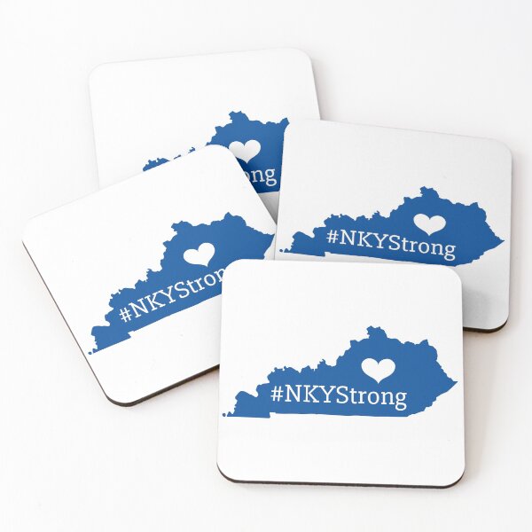 Item preview, We Are #NKYStrong State Silhouette with Heart - Blue, Serif designed and sold by creatiVeronica.