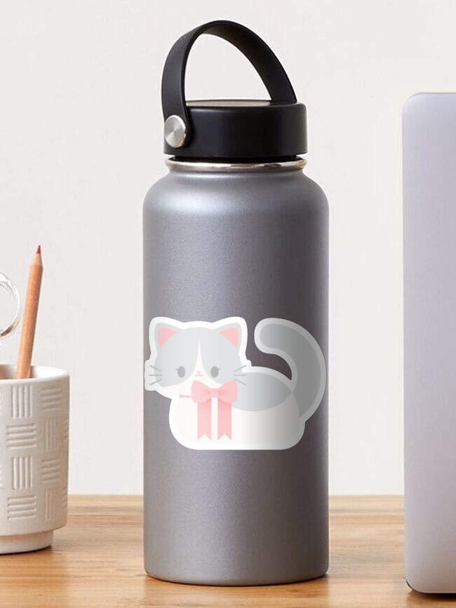 Thumbnail 1 of 3, Sticker, Grey & White Cat Loaf designed and sold by lucidly.