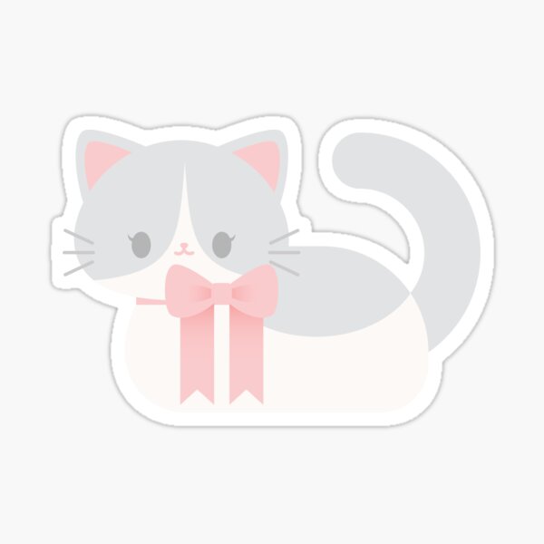 Grey & White Cat Loaf Sticker