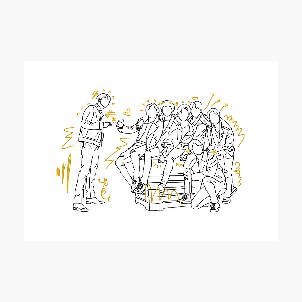 J-Hope Just Dance Red Suit - BTS Outline Fanart Sticker for Sale by  okaylex