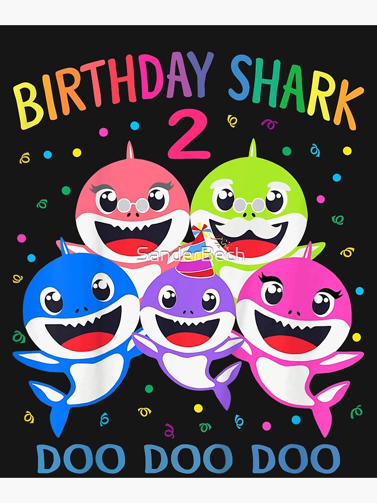 Baby Shark 2nd Birthday Karte