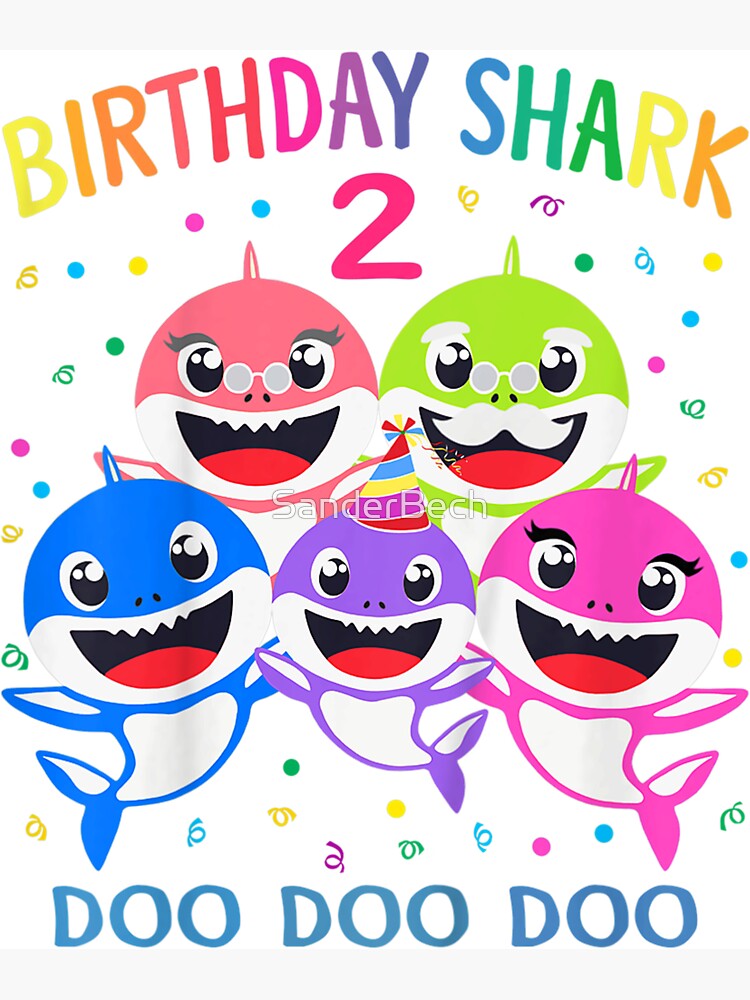 Tarjetas de felicitación for Sale con la obra «Kids Kids Baby Shark 2 años  2º cumpleaños Doo Doo» de SanderBech