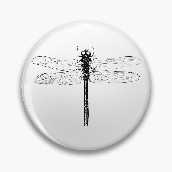 Dragonfly | Vintage Dragonfly | Black and White |  Pin