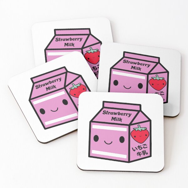 Artikelvorschau, Kawaii Erdbeermilch mit süßem japanischem Design entworfen und verkauft von mariekawaii.