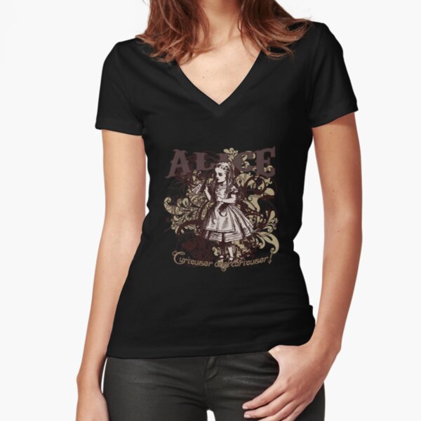 Alice In Wonderland Carnivale Style Fitted V-Neck T-Shirt