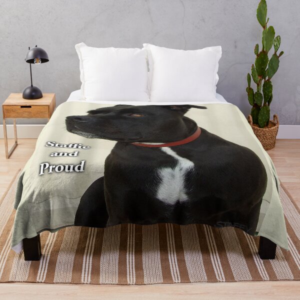 Staffie and Proud Throw Blanket