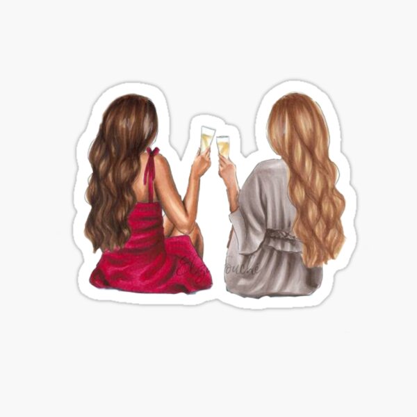2 girls cheers Sticker