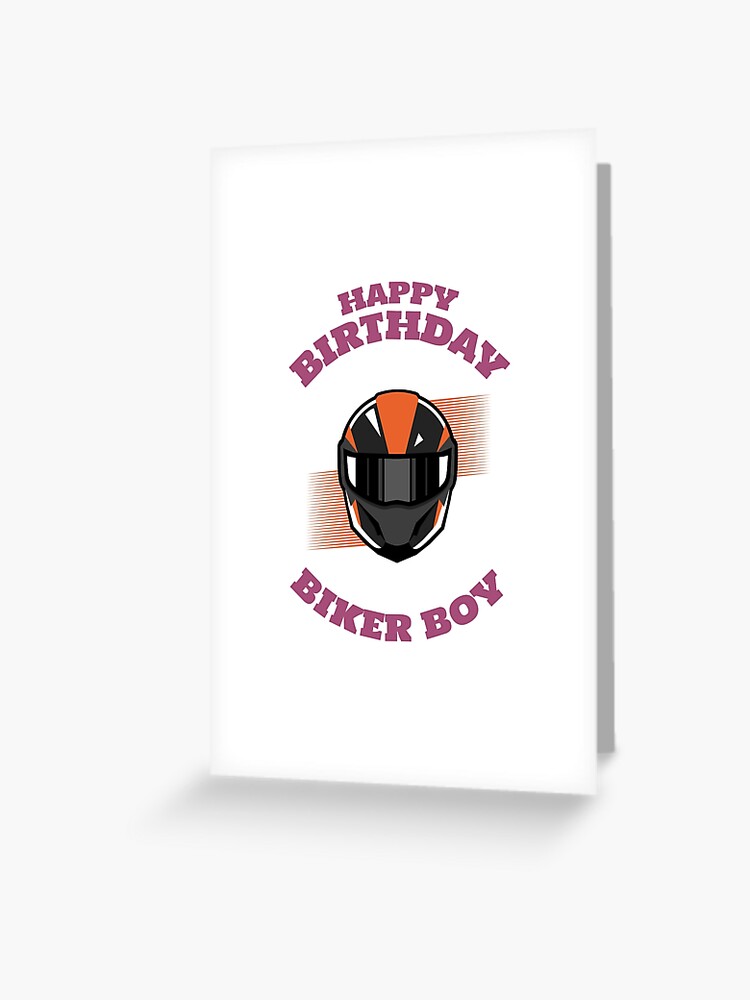 Carte De Vœux Joyeux Anniversaire Biker Boy Par Ride Dict Redbubble