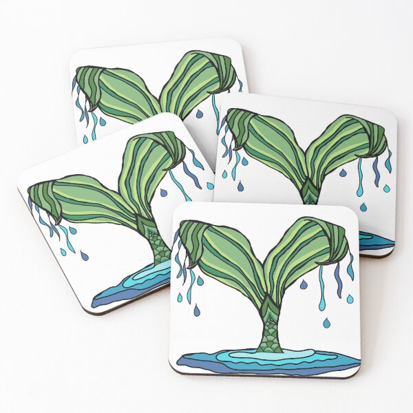 Item preview, Cola de sirena - verde (fondo blanco) designed and sold by Sustainably Wylde.