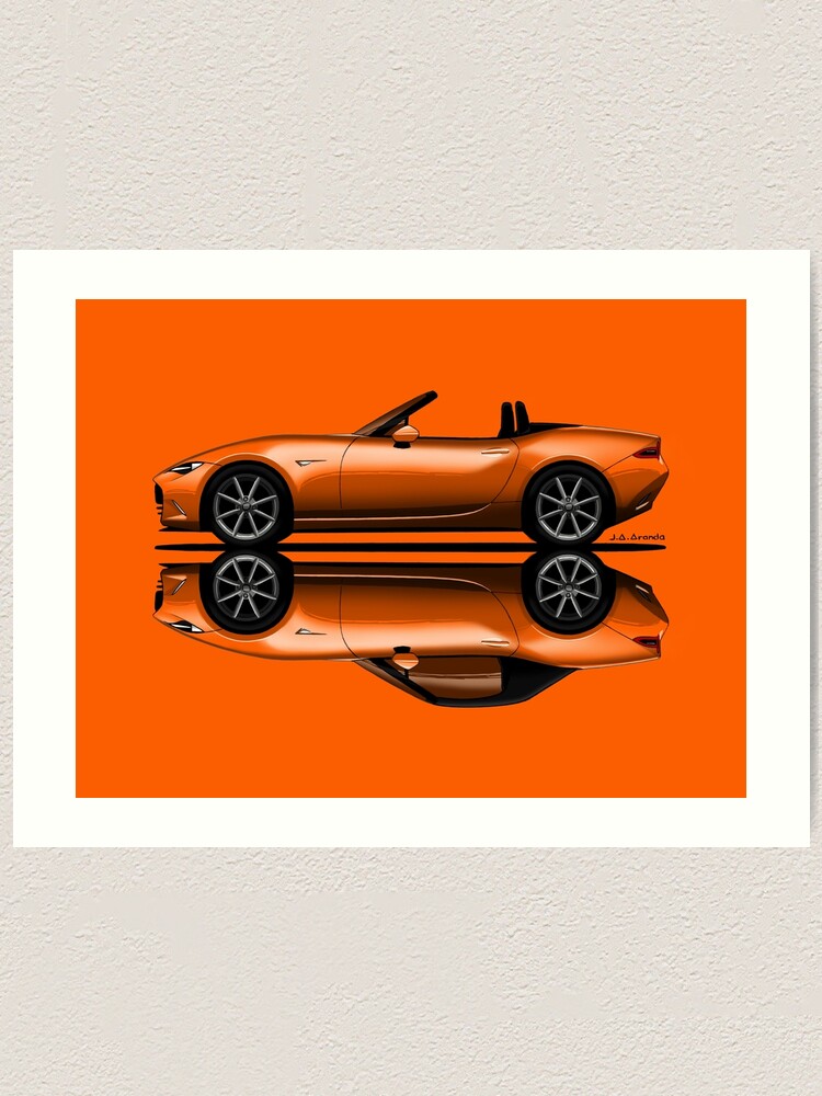 Impression Artistique Mon Dessin De La Voiture De Sport Classique Convertible Nd Roadster 30e Anniversaire Ouverte Et Fermee Par Goseatonio Redbubble