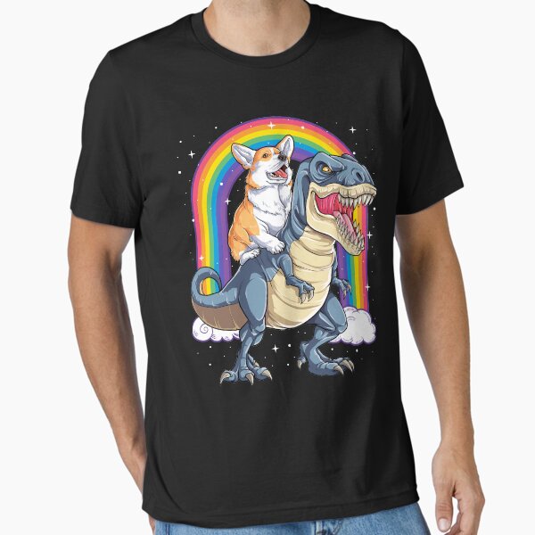 Item preview, Corgi Riding Dinosaur T rex Shirt Funny Rainbow Dog designed and sold by LiqueGifts.