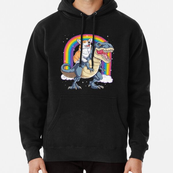 Item preview, Corgi Riding Dinosaur T rex Shirt Funny Rainbow Dog designed and sold by LiqueGifts.